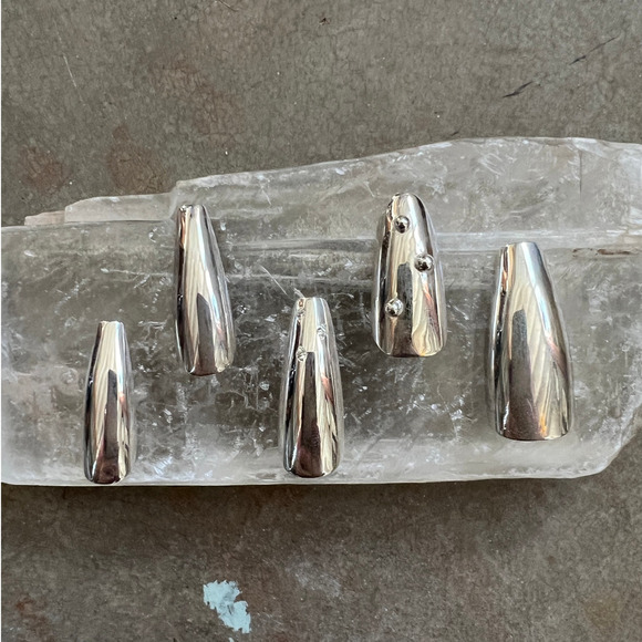 Sterling Silver Nails, Nail Art, Press-On Nails, Jewelry Accessories, Custom - Picture 7 of 9
